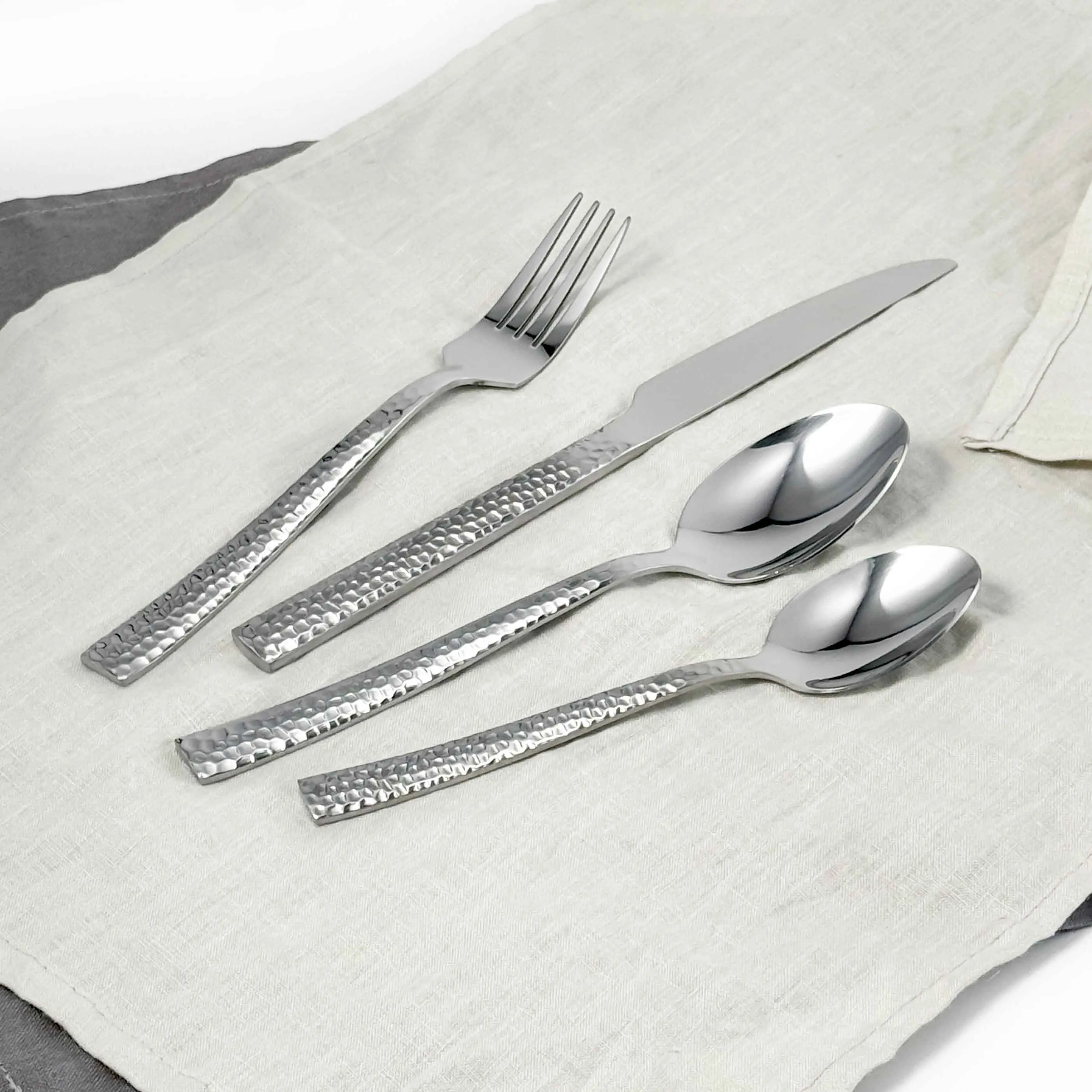 Hammered Handle Wholesale Silverware Sets, Bulk Cutlery Sets-1