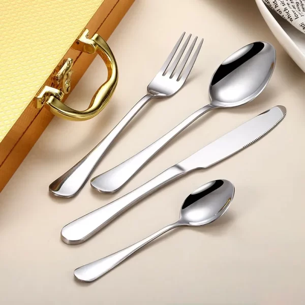 24/36pcs Luxury Bulk Gold Flatware Sets with Wooden Gift Box-4
