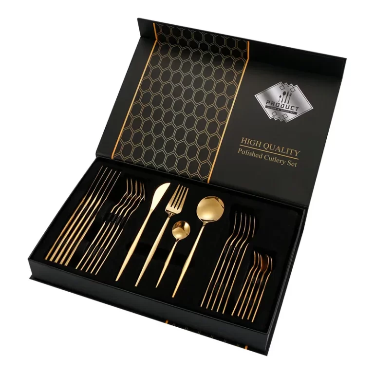 Amazon Hot Selling 24pcs Bulk Metal Flatware With Gift Box-2