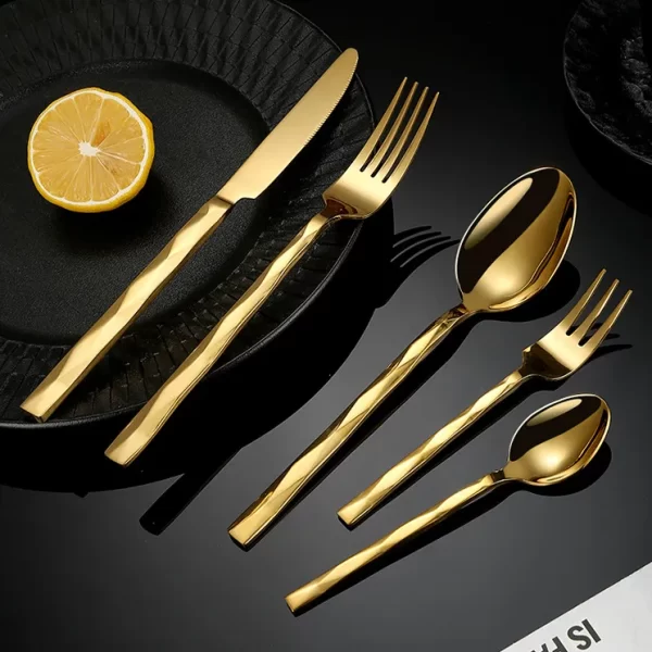 Wholesale Silverware for Restaurants, Forged Diamond Texture-3