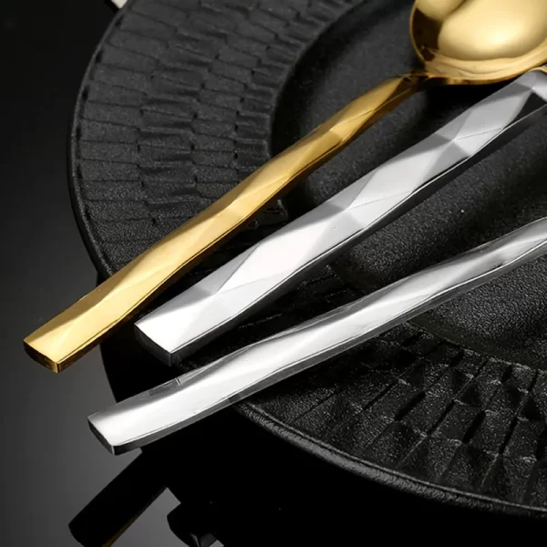 Wholesale Silverware for Restaurants, Forged Diamond Texture-5
