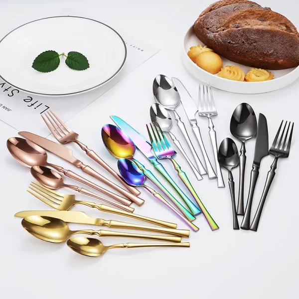 Slim Waist Bulk Gold Plated Flatware, Wholesale Gold Cutlery-1