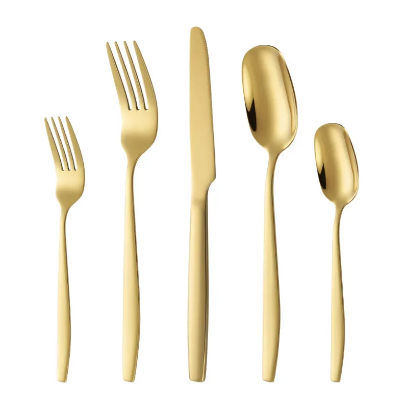 Square Head Gold Cutlery Bulk, Spoon Fork Knife Wholesale-2