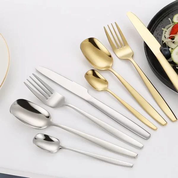 Square Head Gold Cutlery Bulk, Spoon Fork Knife Wholesale-6