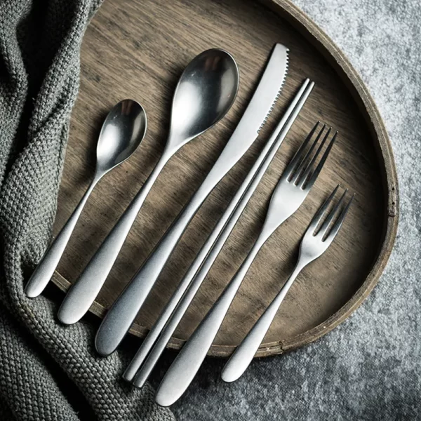 Stone polish retro bulk cutlery, wholesale spoons and forks-2