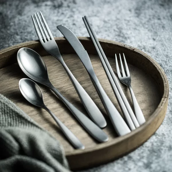 Stone polish retro bulk cutlery, wholesale spoons and forks-3