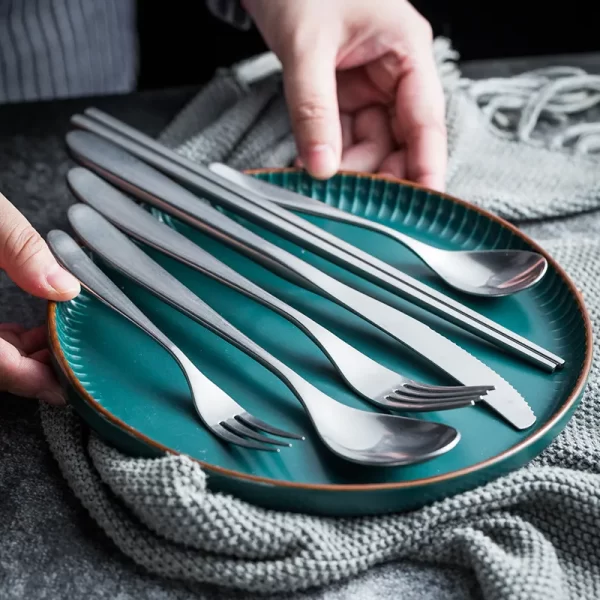 Stone polish retro bulk cutlery, wholesale spoons and forks-4