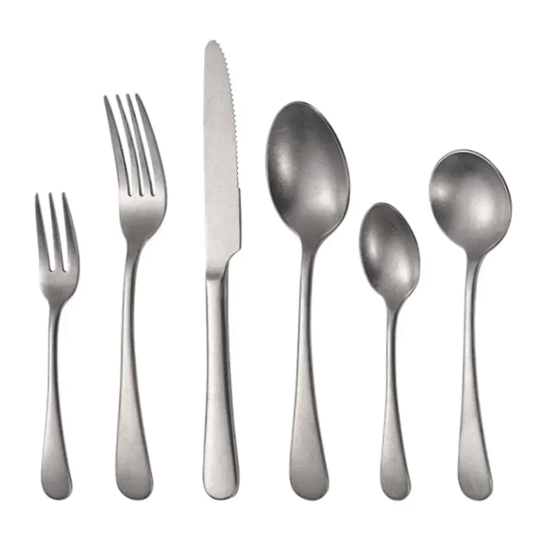 Vintage Bulk Flatware For Wedding, Stone Washed Cutlery Sets-2