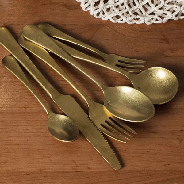 Vintage Bulk Flatware For Wedding, Stone Washed Cutlery Sets-3